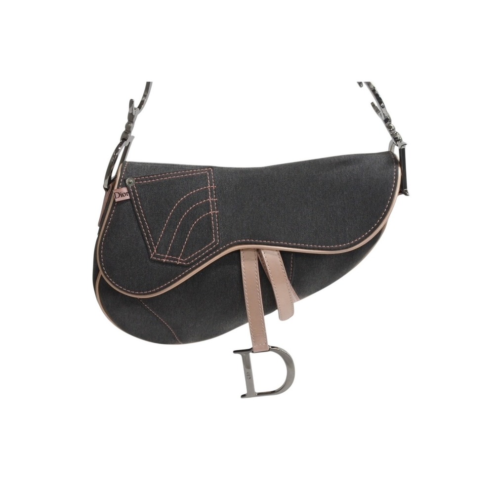 Dior Hobo Denim Christian Shoulder Gray Bag One era Galliano Saddle